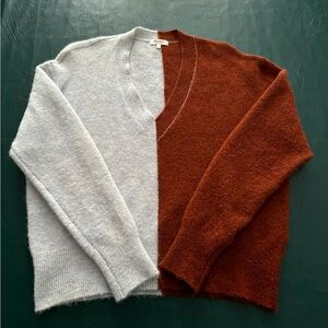 Italian two color sweater, warm and too cute with jeans, excellent condition.